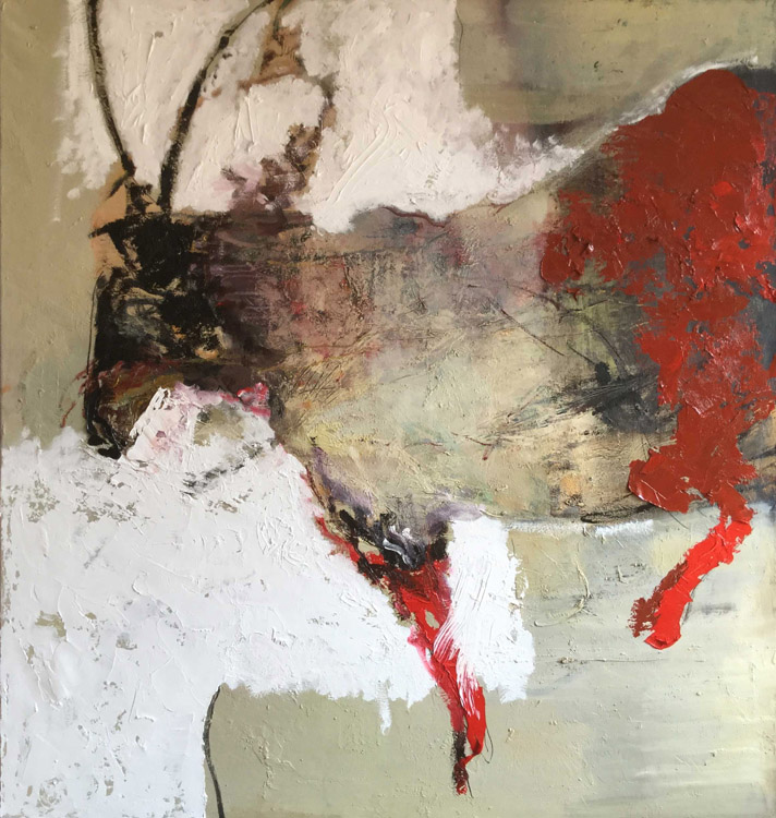 Karha Nizharadze, Le saut, huile sur toile